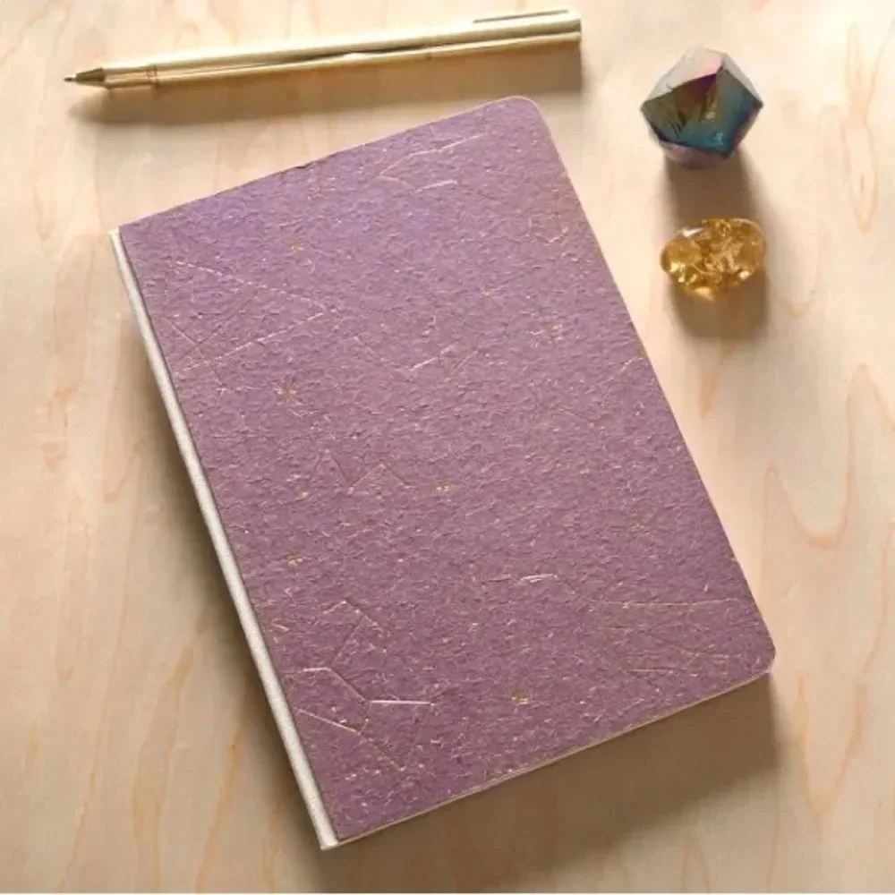 Denik Embossed Canvas Layflat Hardbound Journal, Written in The Stars Artwork
